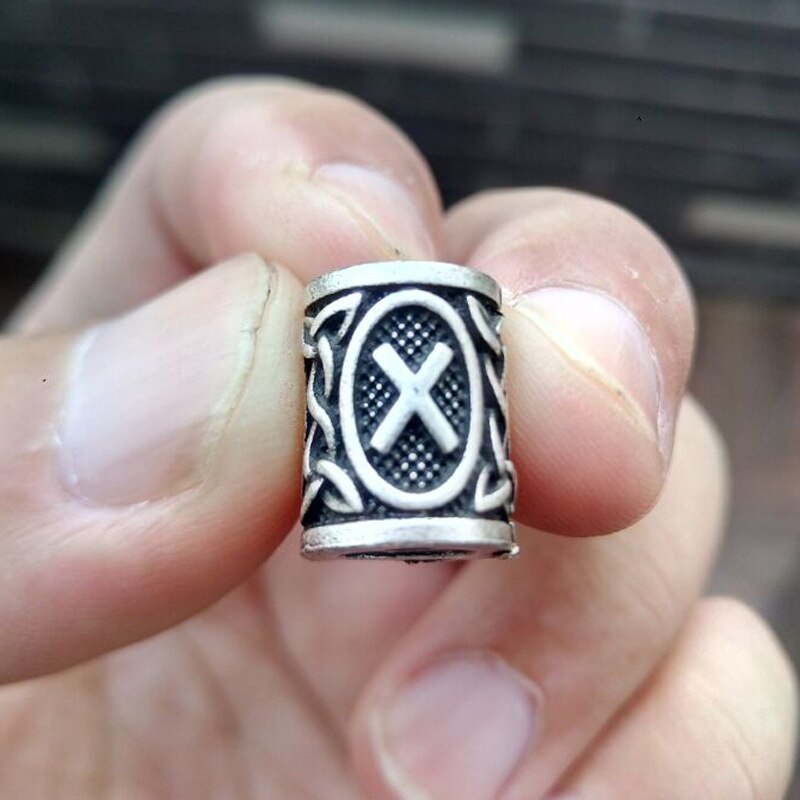 VIKING BEARD BEAD WITH NORDIC RUNES