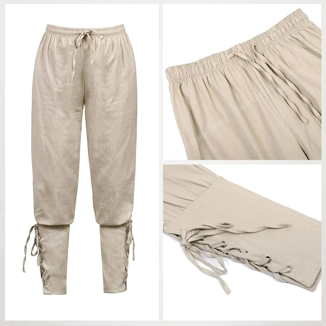 HIGH WAIST LACE UP VIKING PANTS