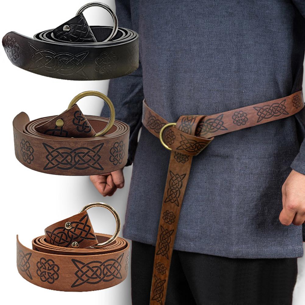 MEDIEVAL EMBOSSED PU LEATHER BELT