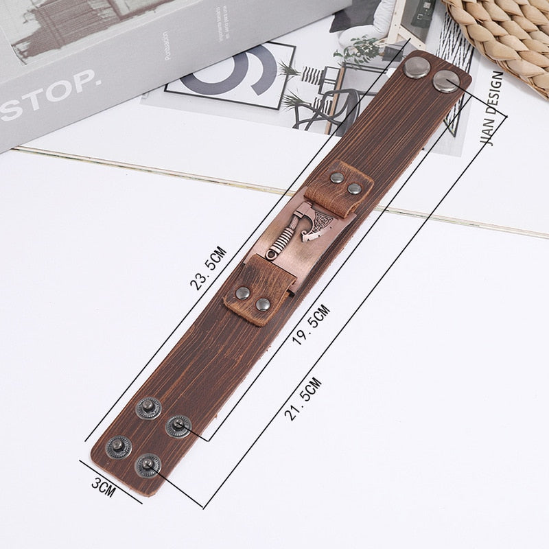 VIKING AXE LEATHER BRACELET