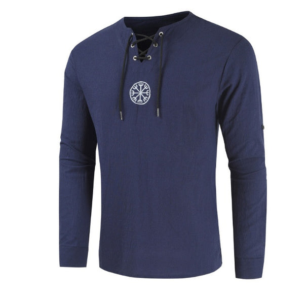 LONG SLEEVE LINEN SHIRT MEDIEVAL VIKING SHIRT