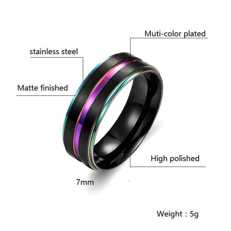 BLACK RAINBOW TUNGSTEN RING