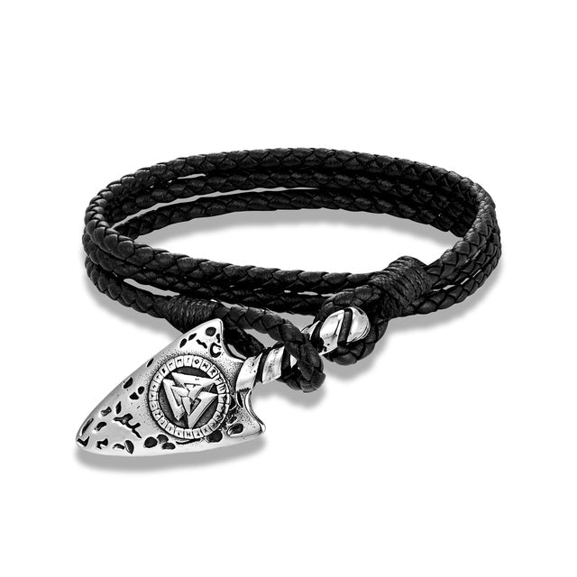 VIKING SPEAR MULTILAYER LEATHER BRACELET