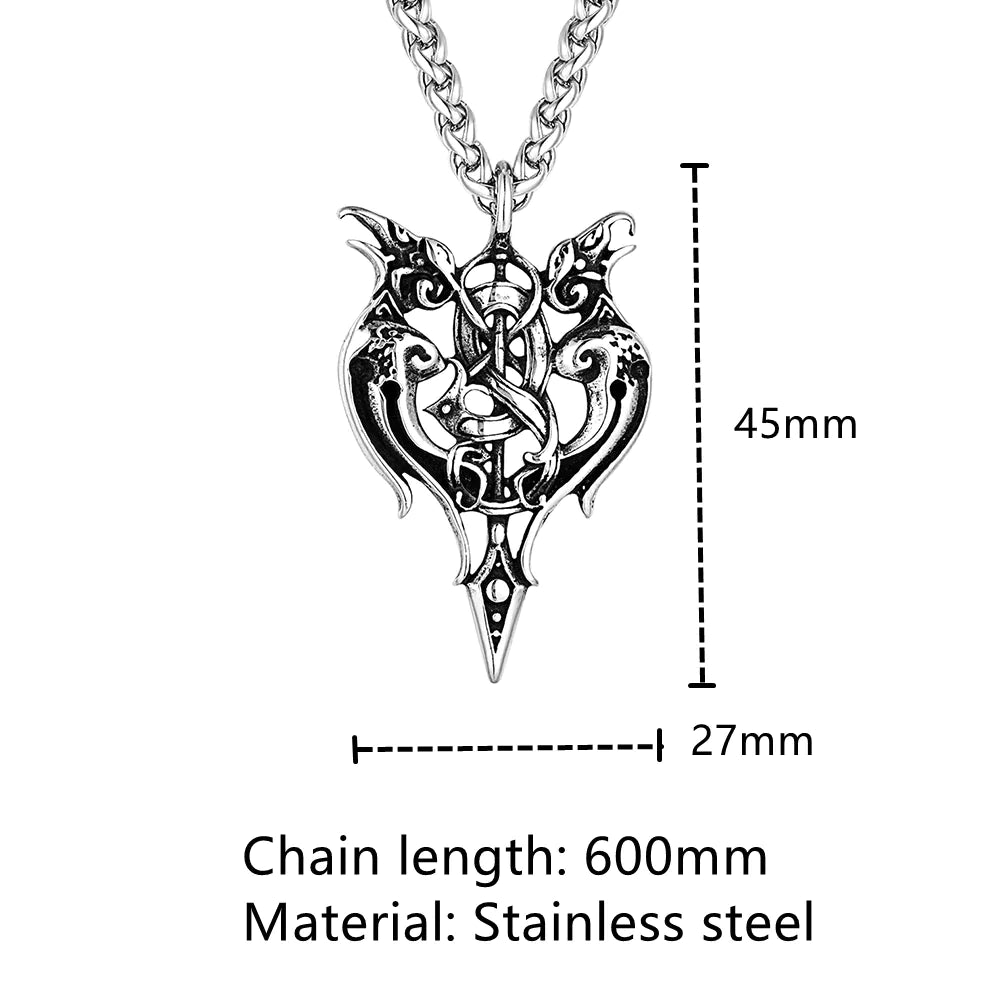 VIKING NECKLACE WITH HUGINN & MUNINN DESIGN
