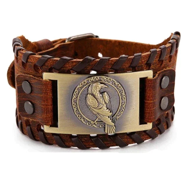 VIKING LEATHER BRACELET - NORDIC RAVEN