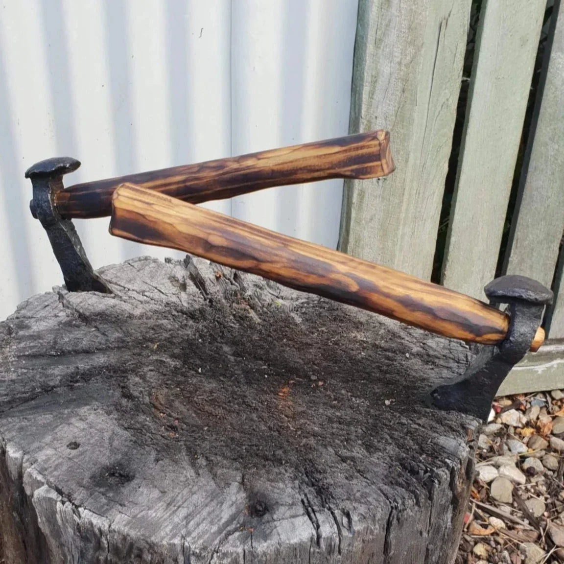 HAND-FORGED VIKING AXE - RAIL SPIKE