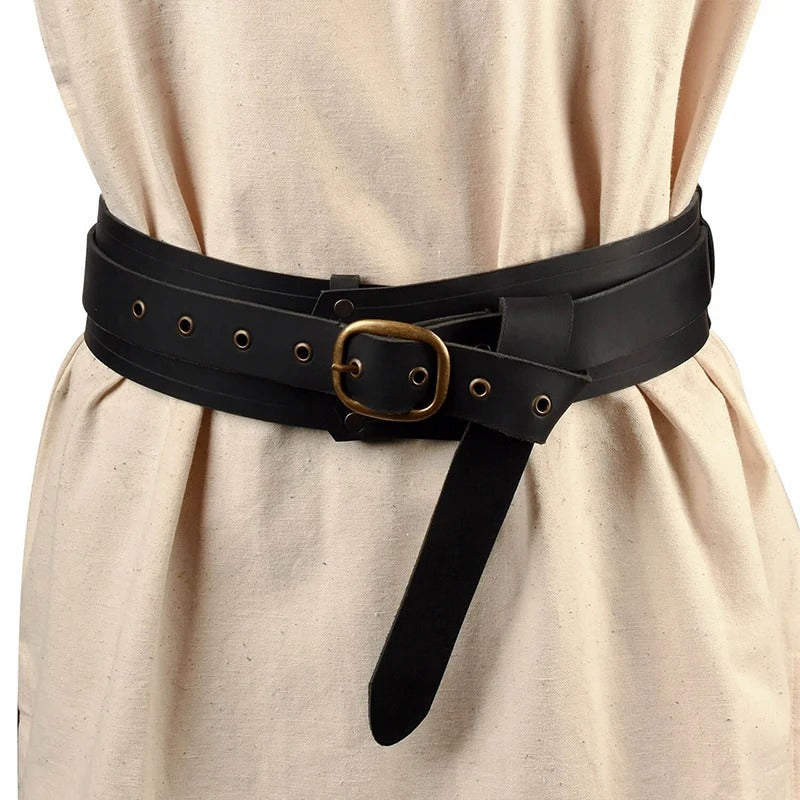 VINTAGE VIKING BELT - THICK FAUX LEATHER