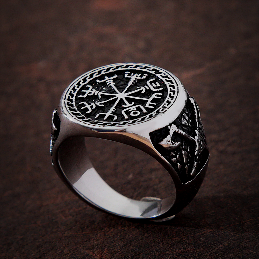 Wikinger Ring Vegvisir Äxte
