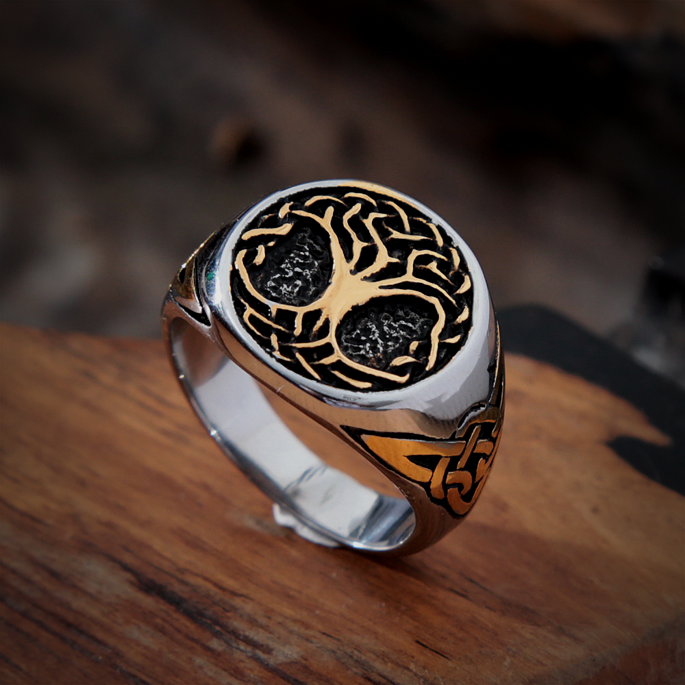 Wikinger Ring Yggdrasil Baum