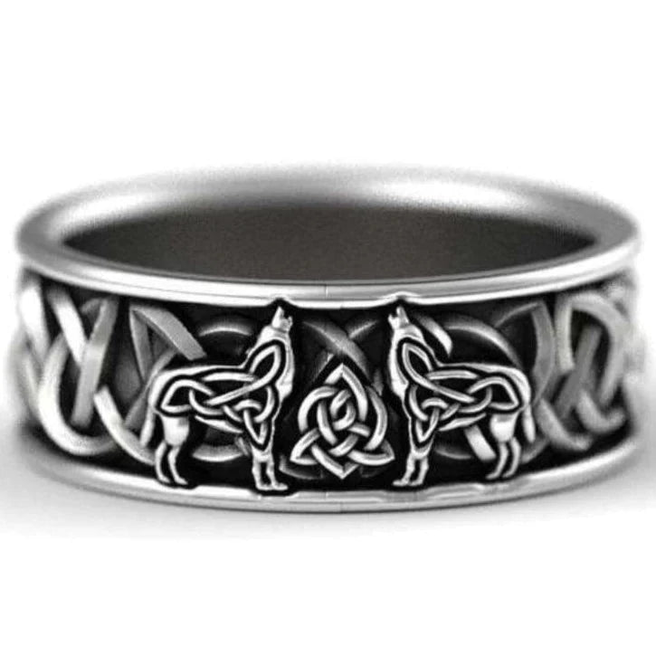 VIKING RING - WOLF RUNES