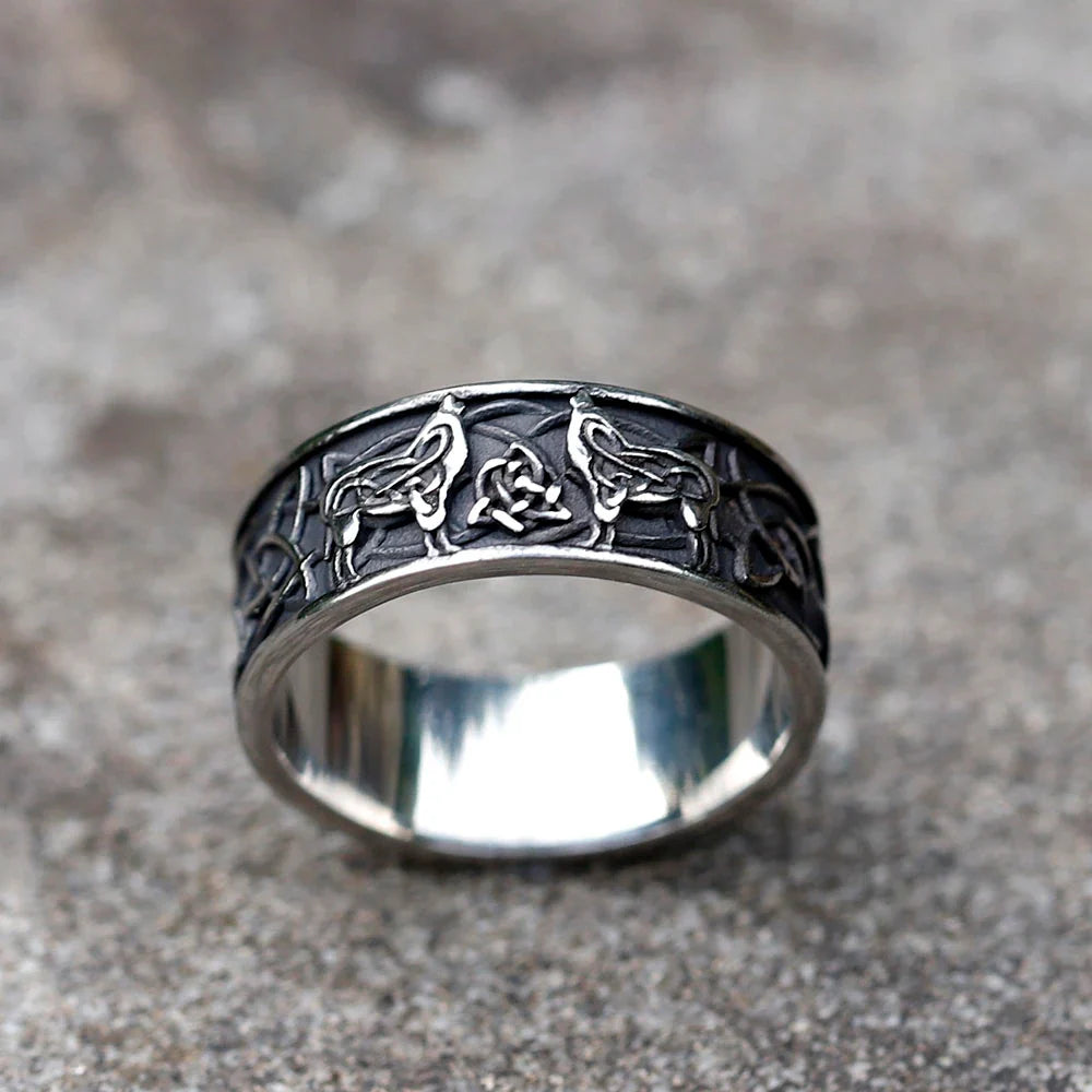 VIKING RING - WOLF RUNES