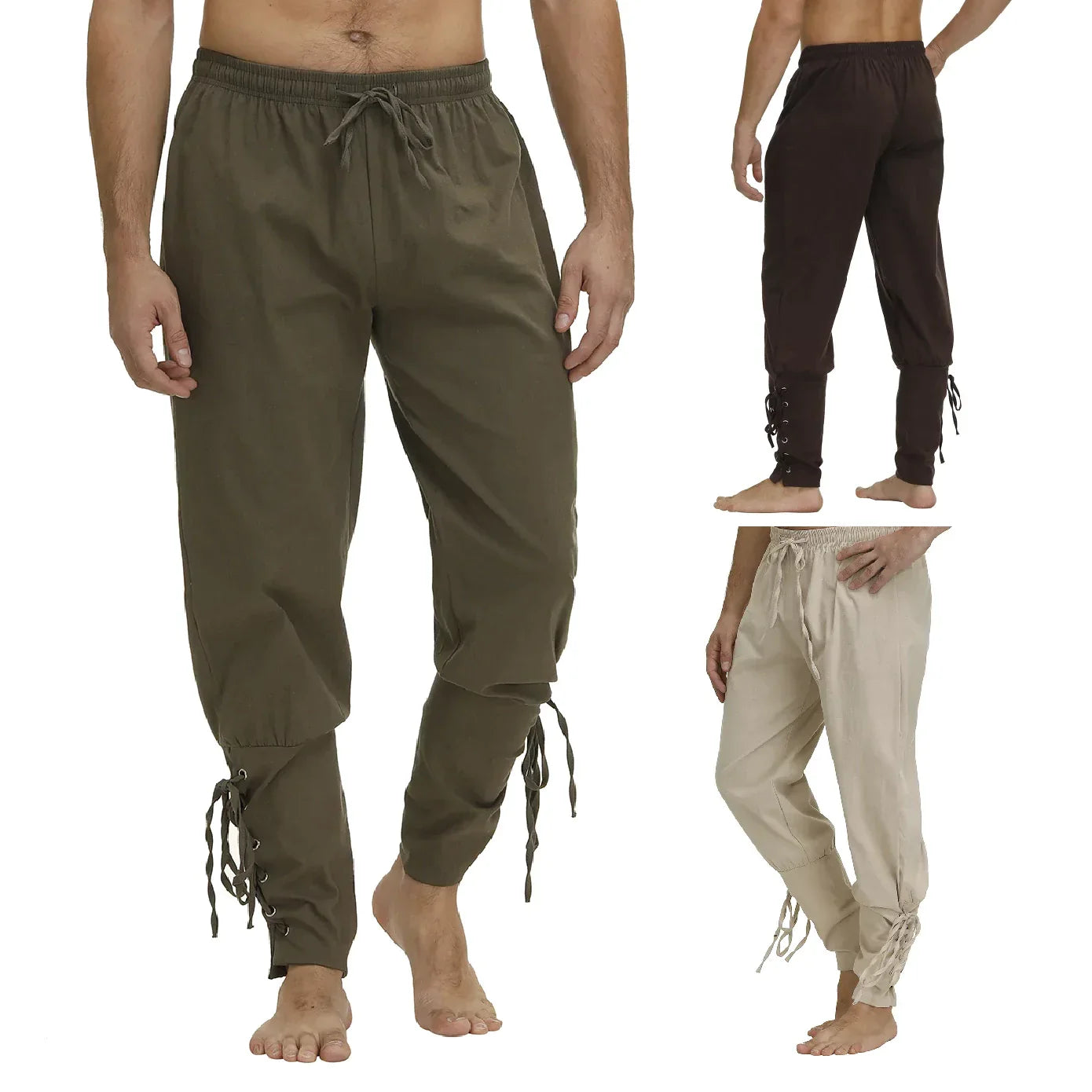 HIGH WAIST LACE UP VIKING PANTS