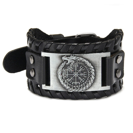 JORMUNGANDR LEATHER BRACELET