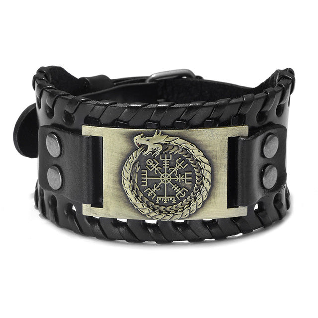 JORMUNGANDR LEATHER BRACELET