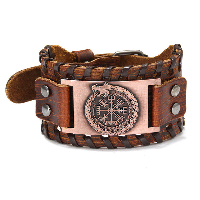 JORMUNGANDR LEATHER BRACELET