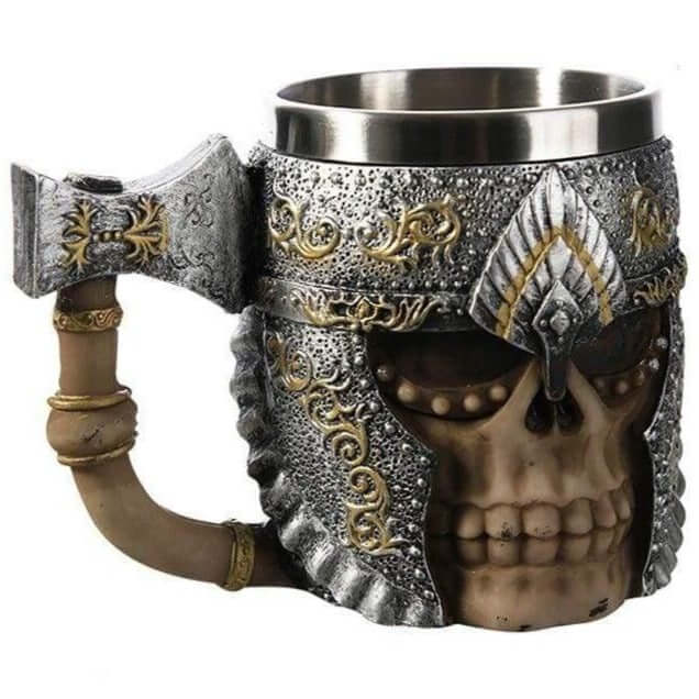 3D Double-Layer Axe Viking Skull Mug