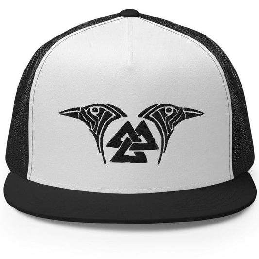 Viking Trucker Cap Valknut and Odins Raven