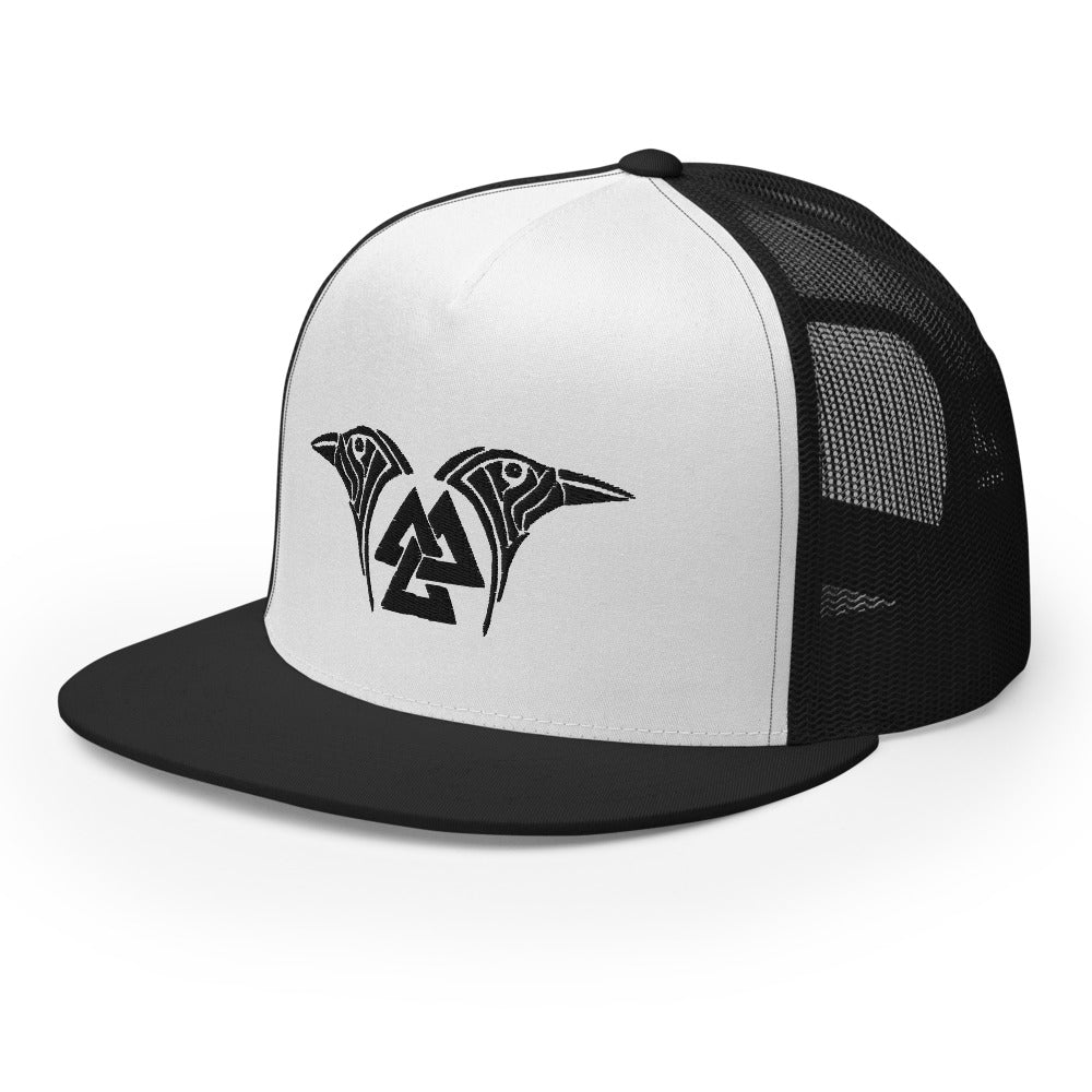 Viking Trucker Cap Valknut and Odins Raven