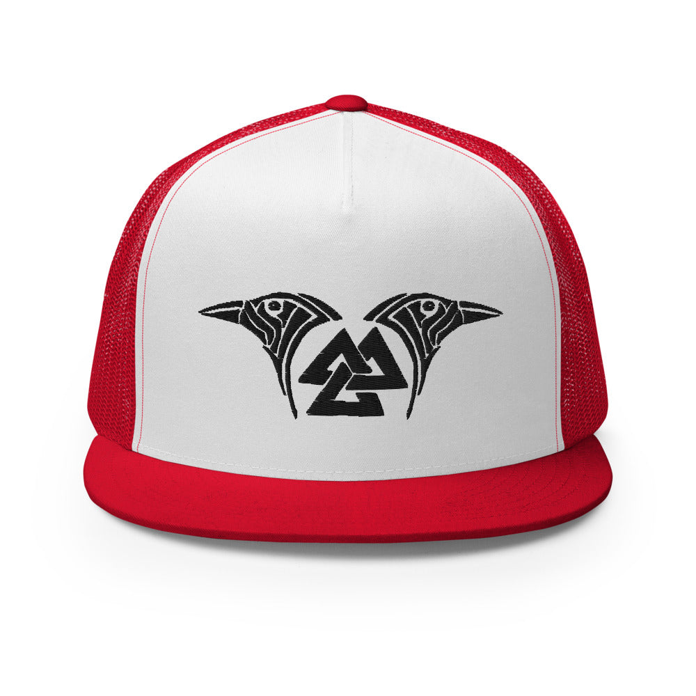 Viking Trucker Cap Valknut and Odins Raven