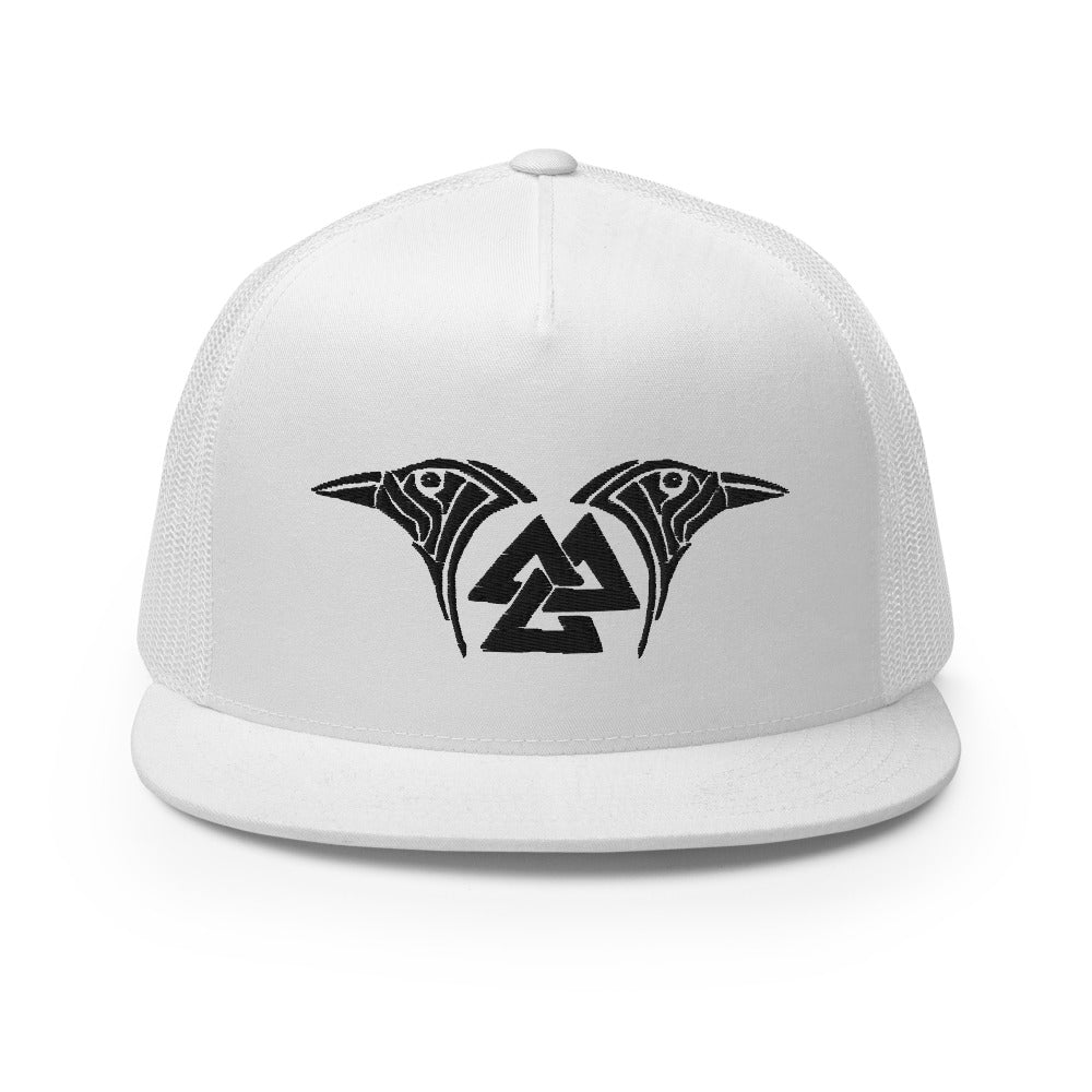 Viking Trucker Cap Valknut and Odins Raven