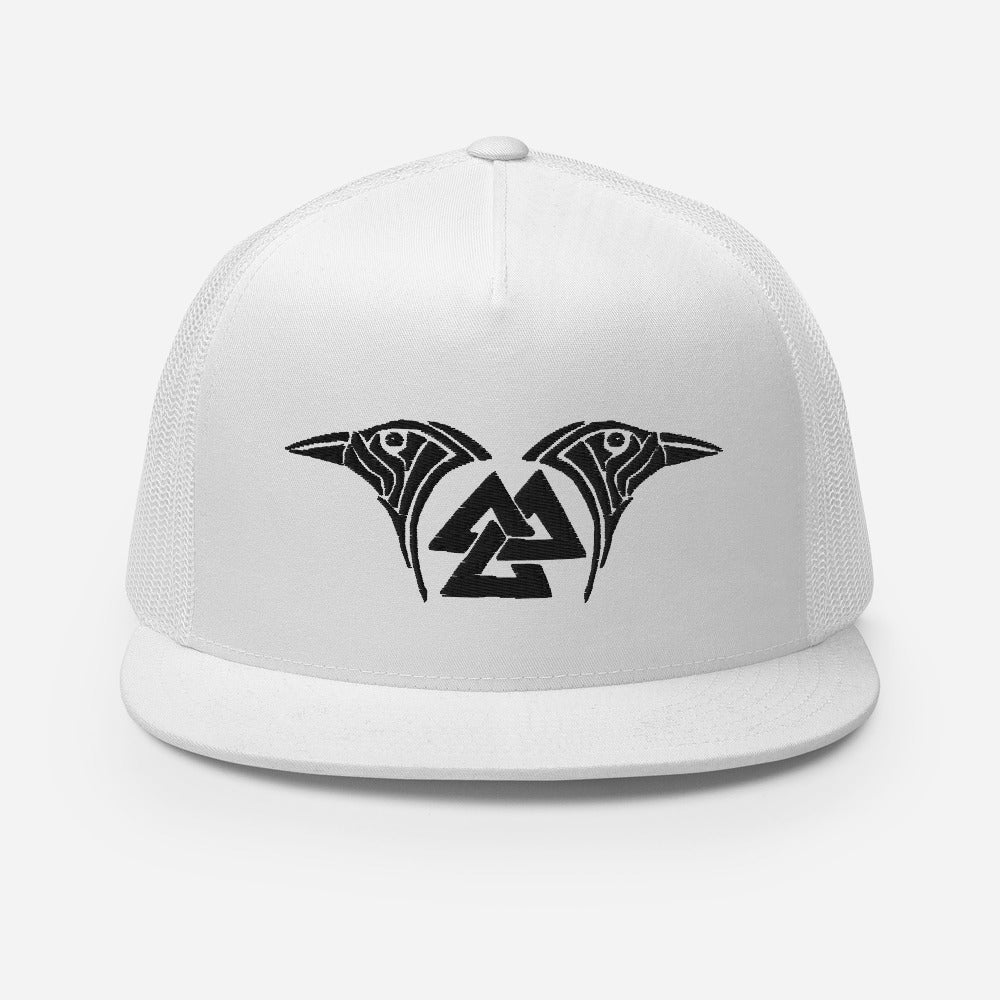 Viking Trucker Cap Valknut and Odins Raven