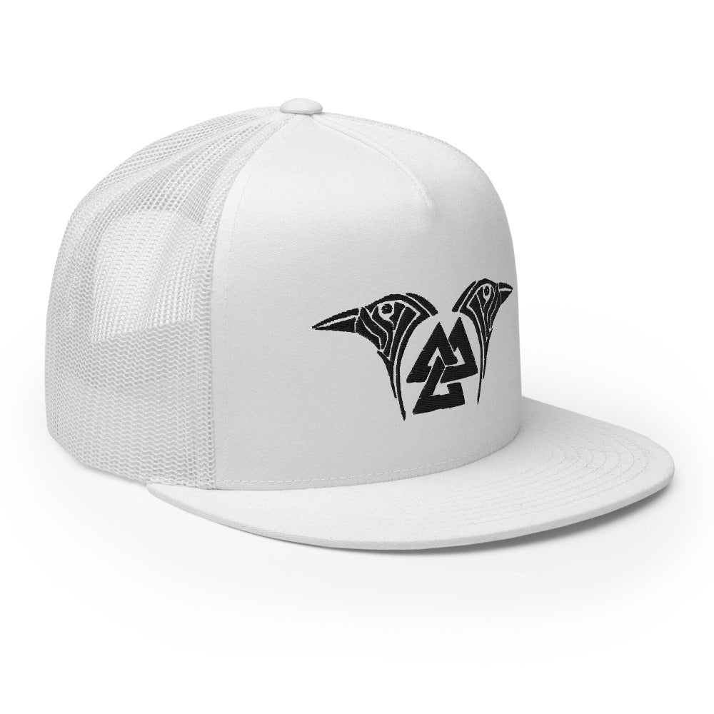 Viking Trucker Cap Valknut and Odins Raven