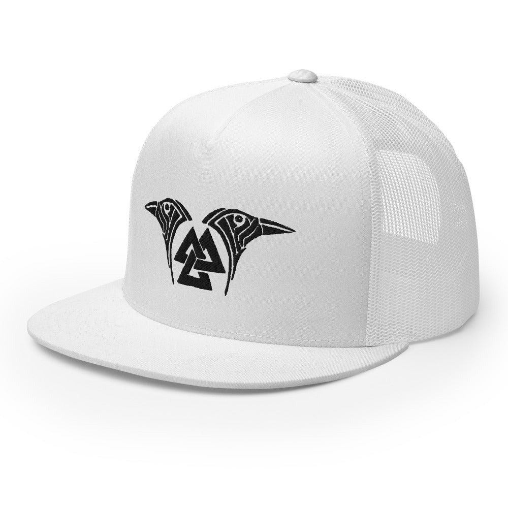 Viking Trucker Cap Valknut and Odins Raven