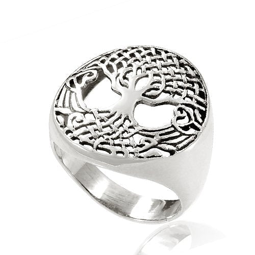 YGGDRASIL TREE OF LIFE VIKING RING - STERLING SILVER