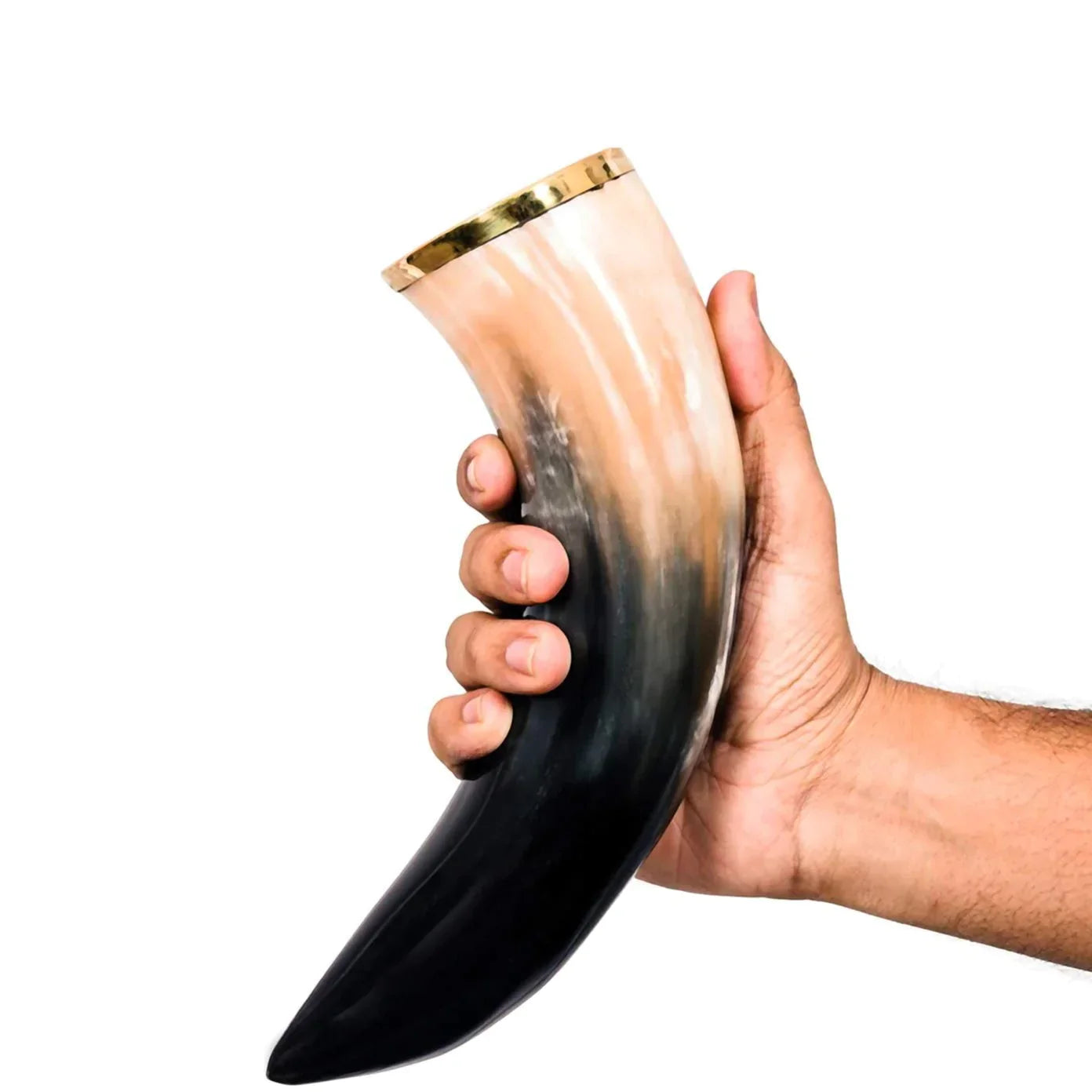 HIGH-QUALITY HANDCRAFTED VIKING DRINKING HORN WITH STAND