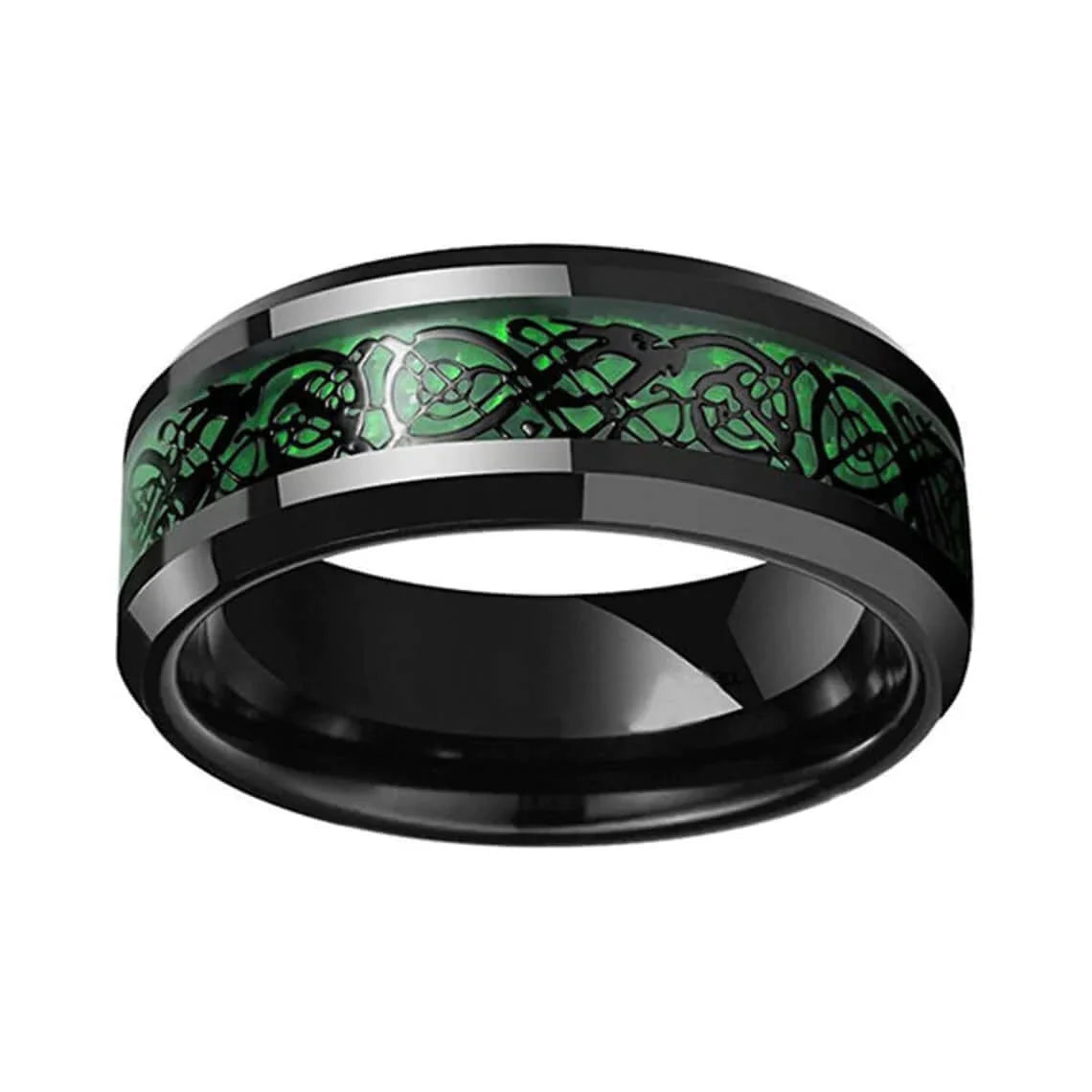 DISCORD LOKI RING WITH GREEN INLAYS