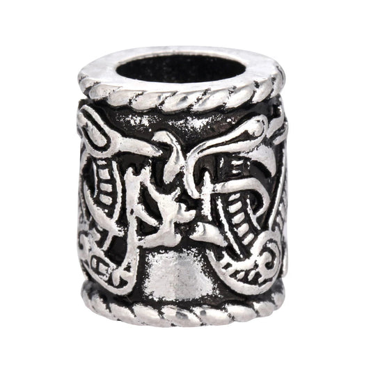 NORDIC DRAGON ENGRAVED BEARD BEAD