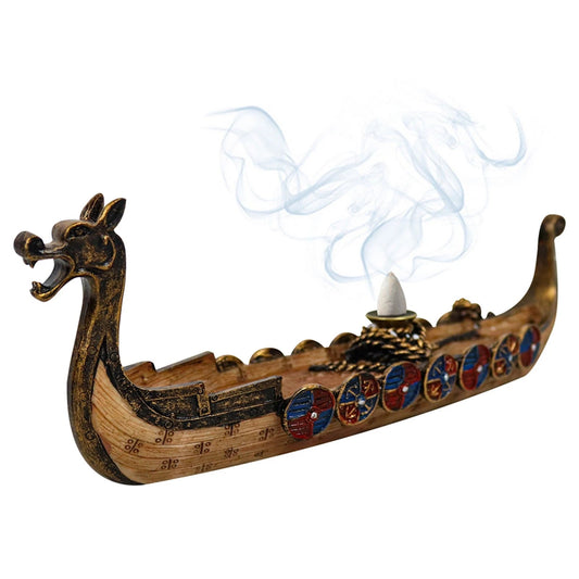 VIKING DRAGON BOAT BACKFLOW INCENSE BURNER