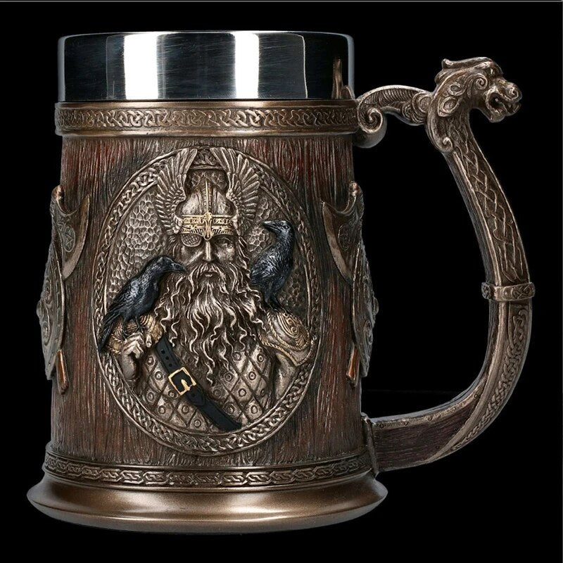 NORSE GODS THOR AND ODIN VIKING BEER MUG