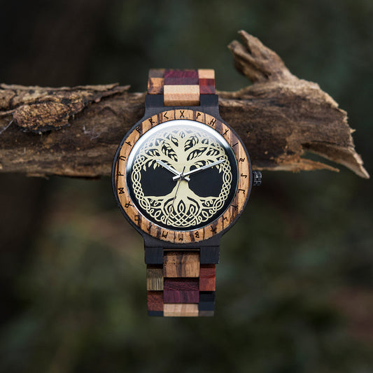 YGGDRASIL TREE OF LIFE WOODEN WATCH