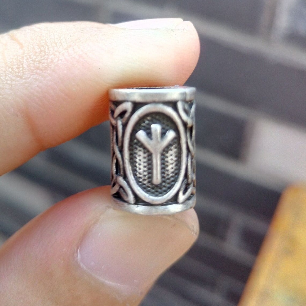 VIKING BEARD BEAD WITH NORDIC RUNES