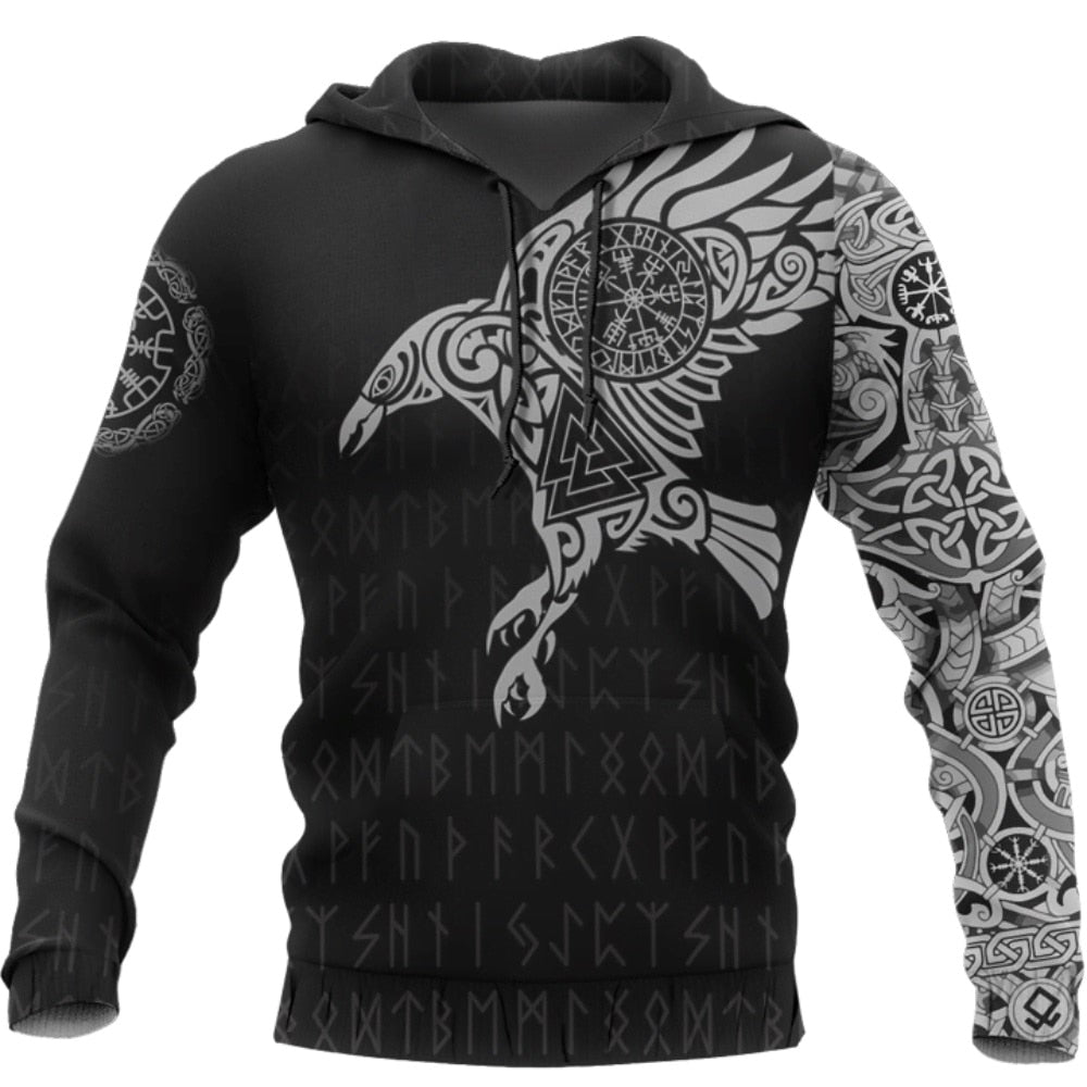 NORSE RAVEN HUGIN AND MUNIN VALHALLA VIKINGS HOODIE