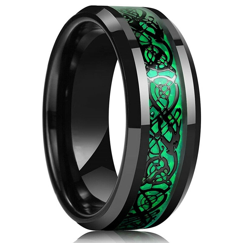 DISCORD LOKI RING WITH GREEN INLAYS