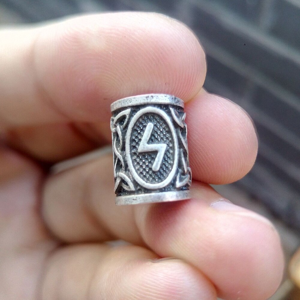 VIKING BEARD BEAD WITH NORDIC RUNES