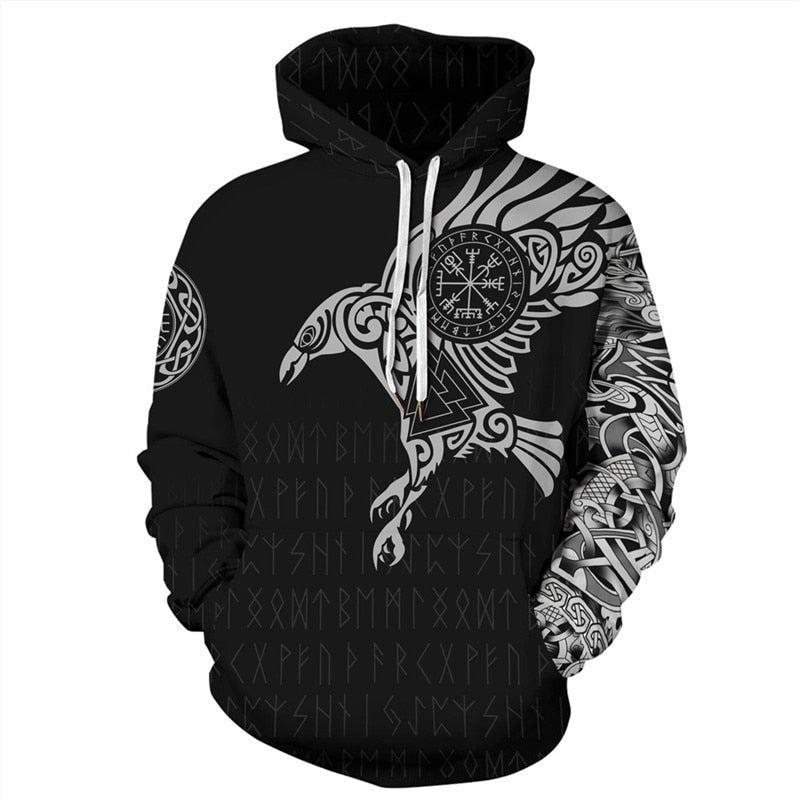 VIKING HOODIE - MJÖLNIR | VEGVISIR & RAVEN