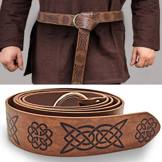 MEDIEVAL EMBOSSED PU LEATHER BELT