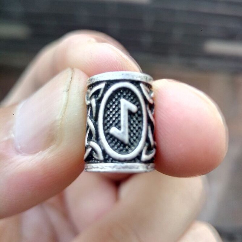 VIKING BEARD BEAD WITH NORDIC RUNES