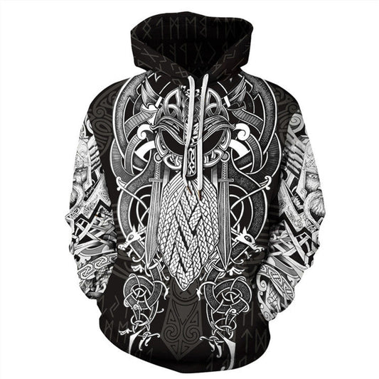 Odin Black Tattoo Viking Hoodie