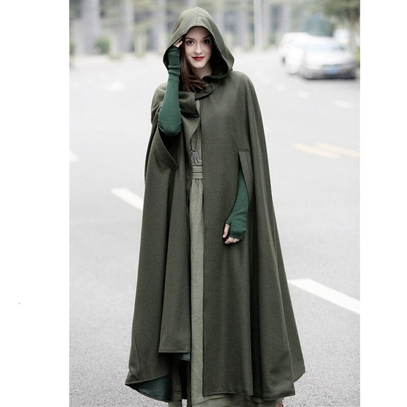 MEDIEVAL LONG HOODED CAPE