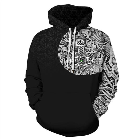 VIKING HOODIE - MJÖLNIR | VEGVISIR & RAVEN