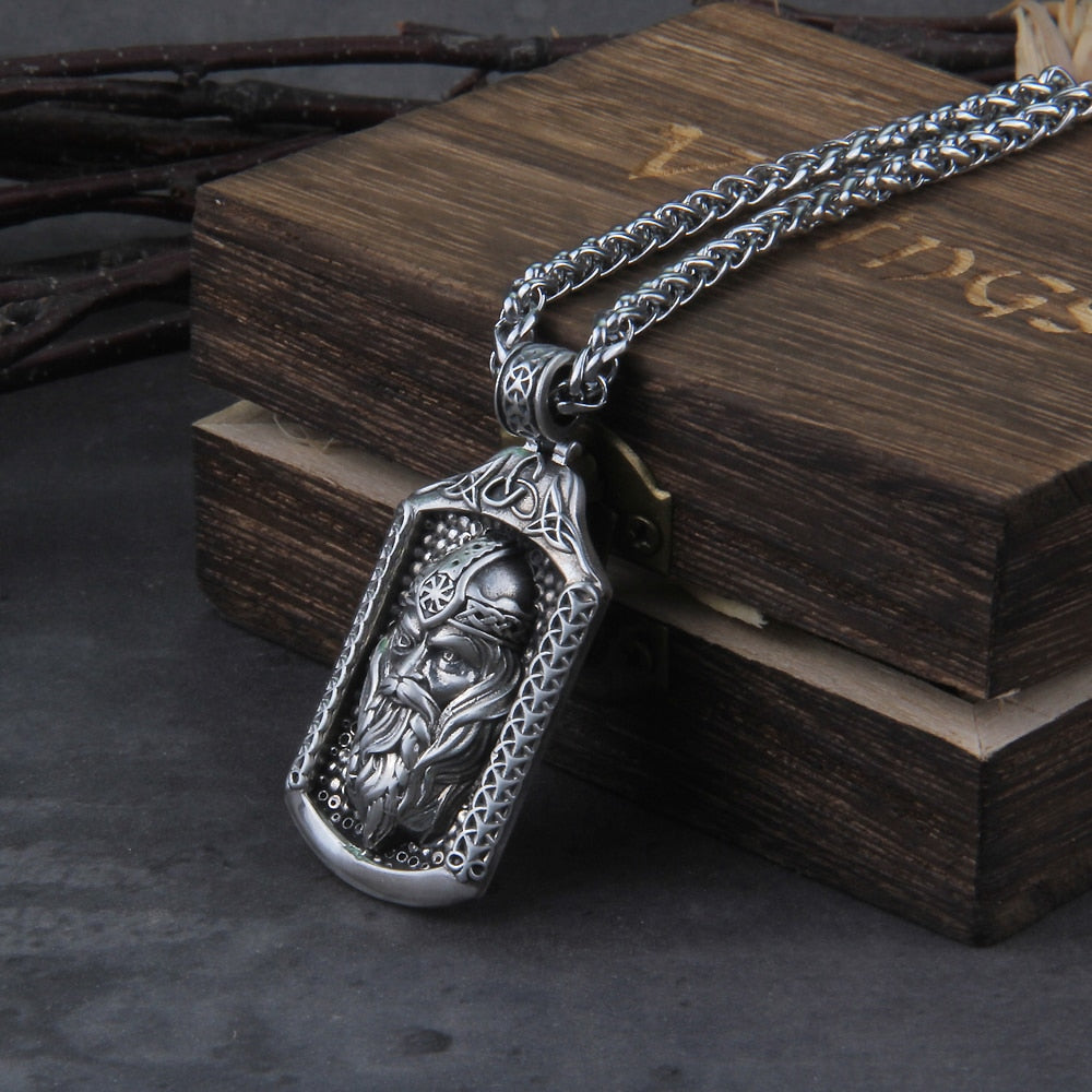 ODIN THE ALLFATHER PENDANT NECKLACE - STERLING SILVER