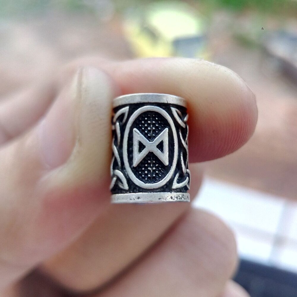 VIKING BEARD BEAD WITH NORDIC RUNES