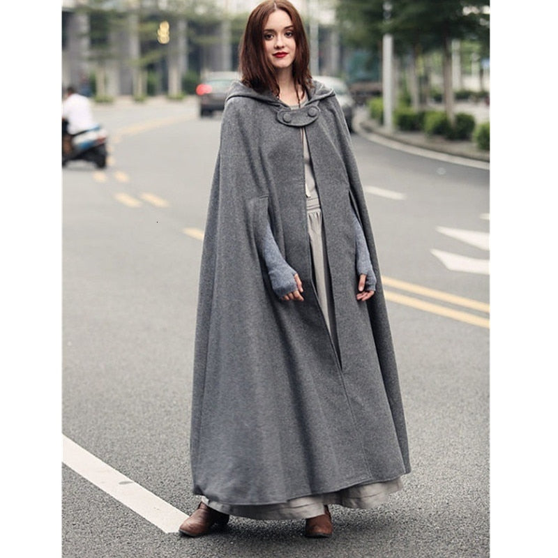 MEDIEVAL LONG HOODED CAPE