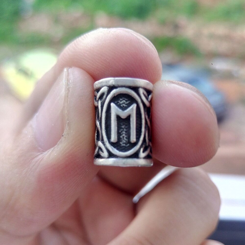 VIKING BEARD BEAD WITH NORDIC RUNES