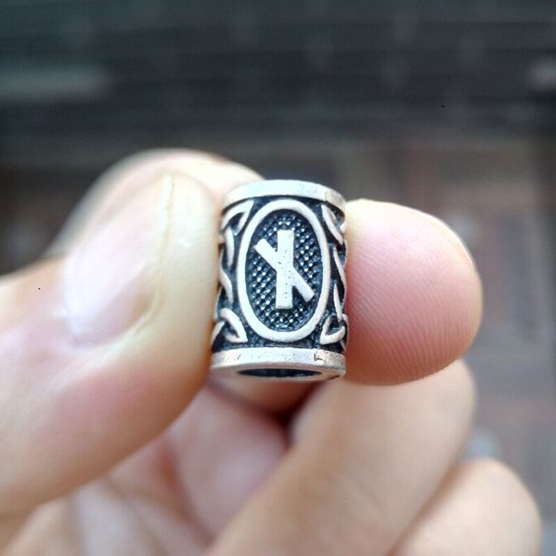 VIKING BEARD BEAD WITH NORDIC RUNES