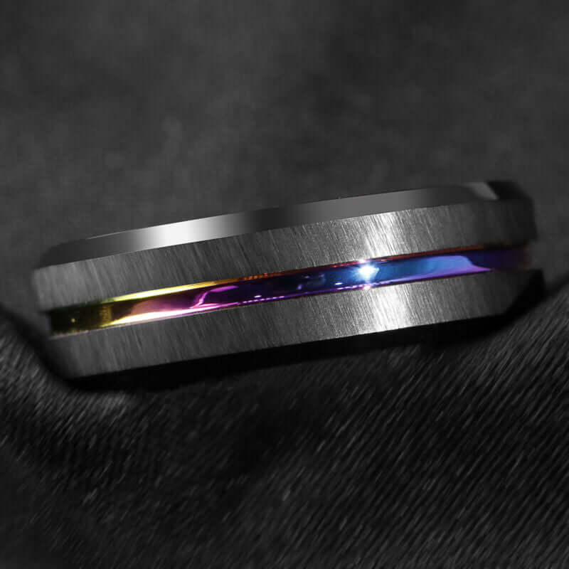 BLACK RAINBOW TUNGSTEN RING